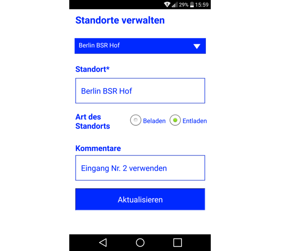 digitales Formular für Lieferschein